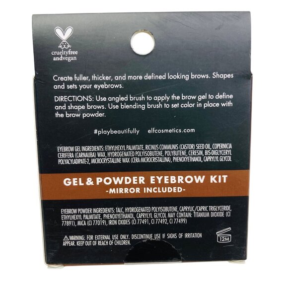 e.l.f. Gel & Powder Eyebrow Kit LIGHT with Brush and Mirror New with Box - Picture 2 of 2